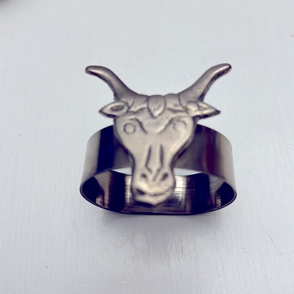 Western Napkin Rings set of 4 Cowboy Hat Boot Cactus Bull - Picture 4 of 5